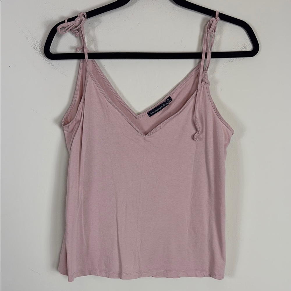 Abercrombie & Fitch Light Pink Shoulder Tie Tank Size Medium